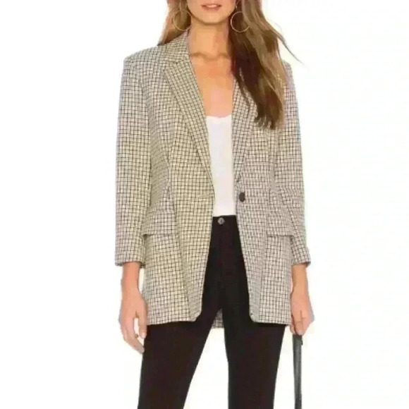 Joie “Martia C” Blazer In Camel Multi Check Size 2 New Without Tags! - Picture 2 of 12